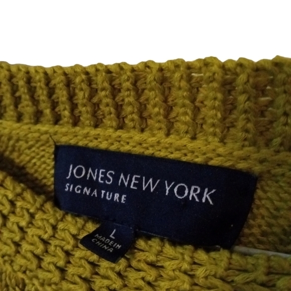 Jones of New York Signature Olive Green Knit Crew Neck Sweater L - Picture 5 of 10